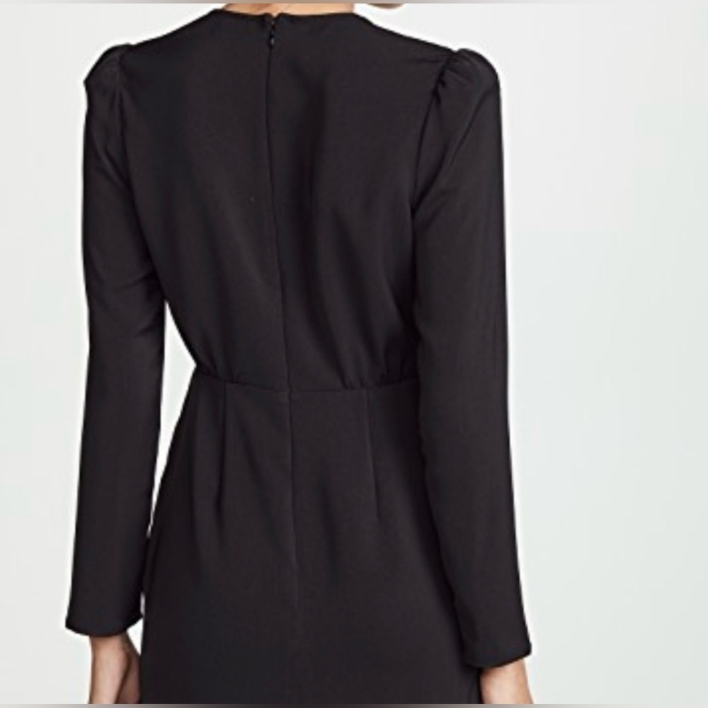 WAYF Banks Plunging Black Asymmetrical Mini Dress Size S - Picture 2 of 10